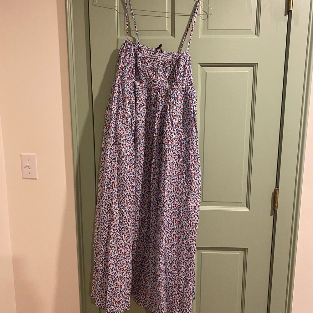 J. Crew Floral Maxi Dress - Blue and Red